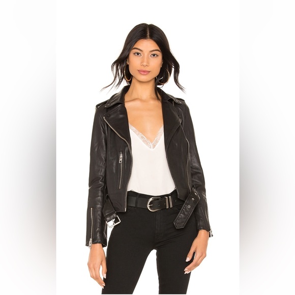 AllSaints Balfern Leather Biker Jacket - Picture 3 of 5